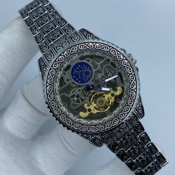 Automatic Tourbillon Moon Phase Mechanical Watch - Picture 3 of 7